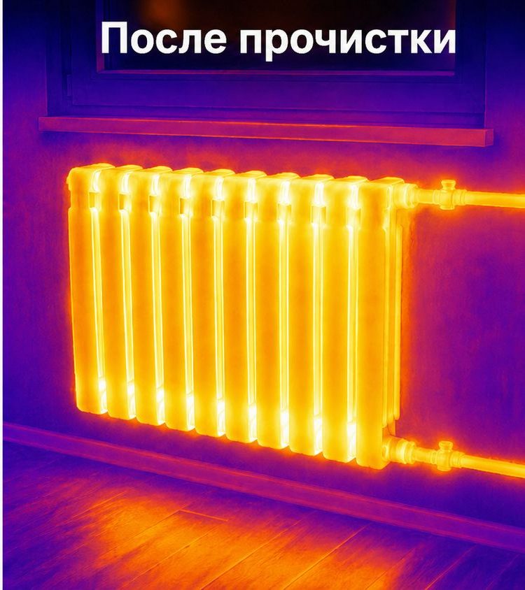 После промывки — термоснимок