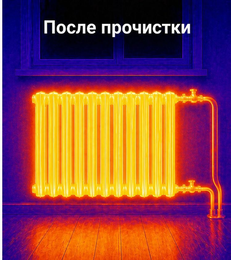 После промывки — термоснимок