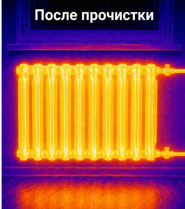 После промывки — термоснимок